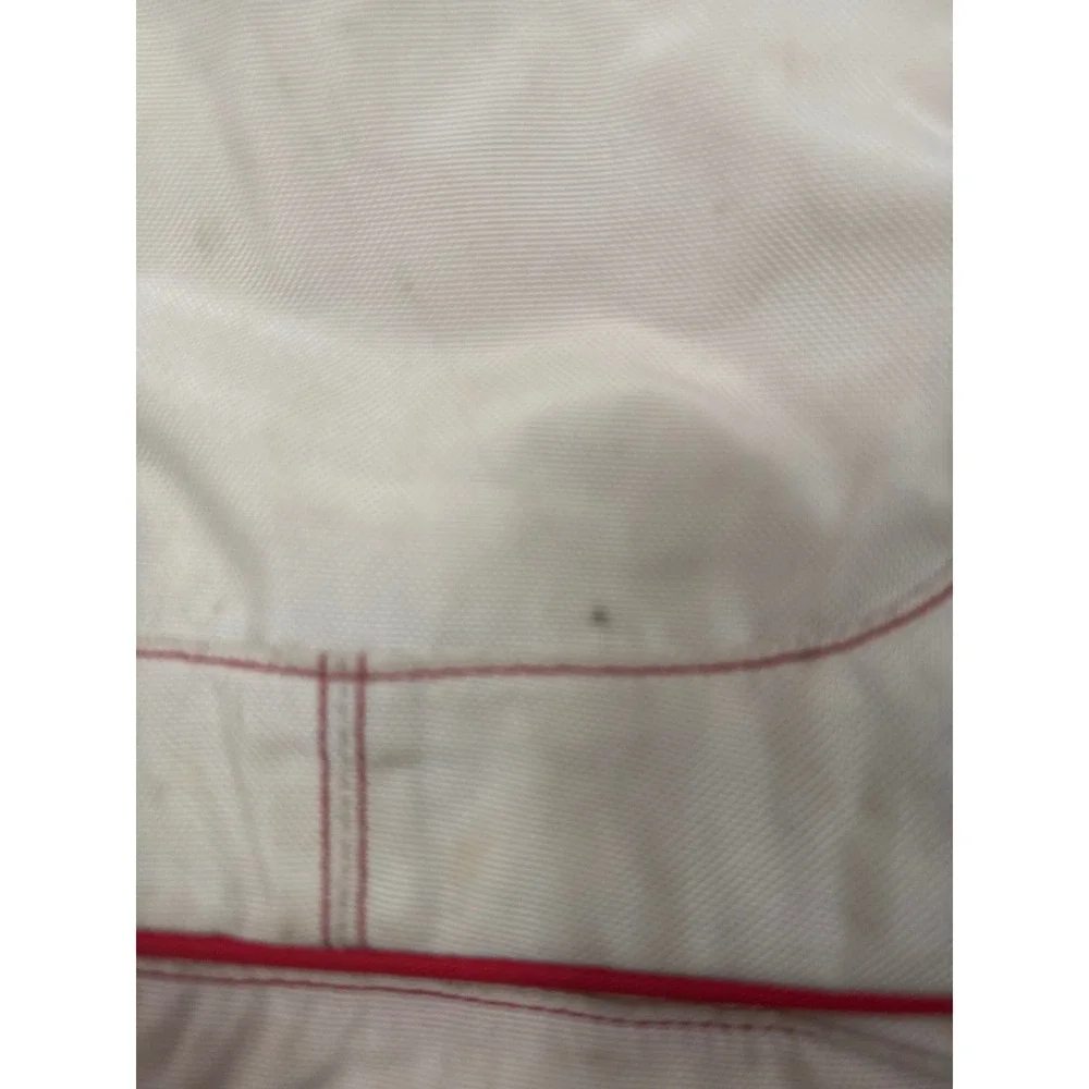 The North Face Messenger Bag Cream Red Ballistic Nylon Crossbody Flap Small